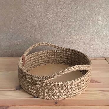 корзина из джута с деревянным дном, корзина из джута, корзинка из джута круглая, корзинка из джута, корзина из джута круглая