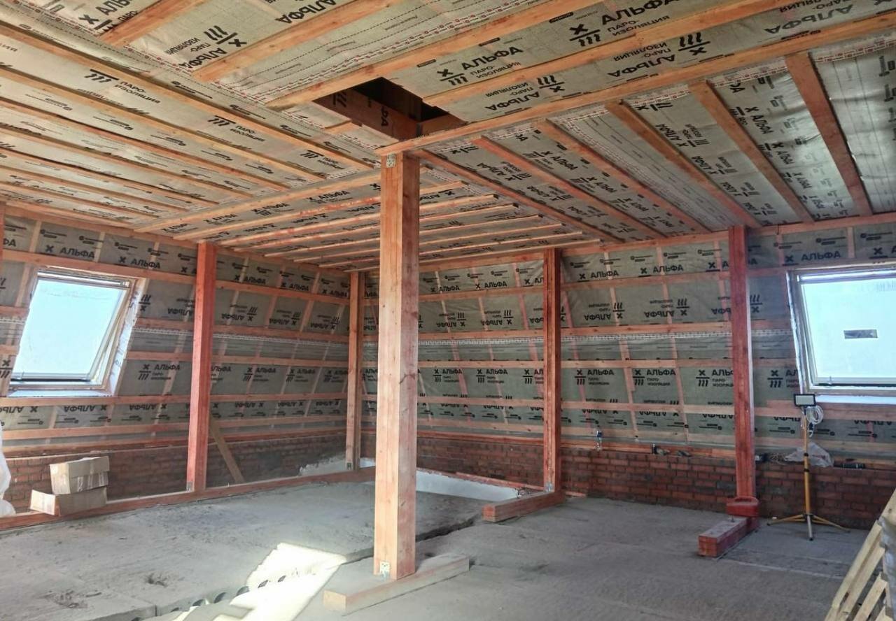 пароизоляция теплоотражающая изоспан fd proff 132, изоспан rs proff, мансарда утепление, утепление крыши, пароизоляция изоспан