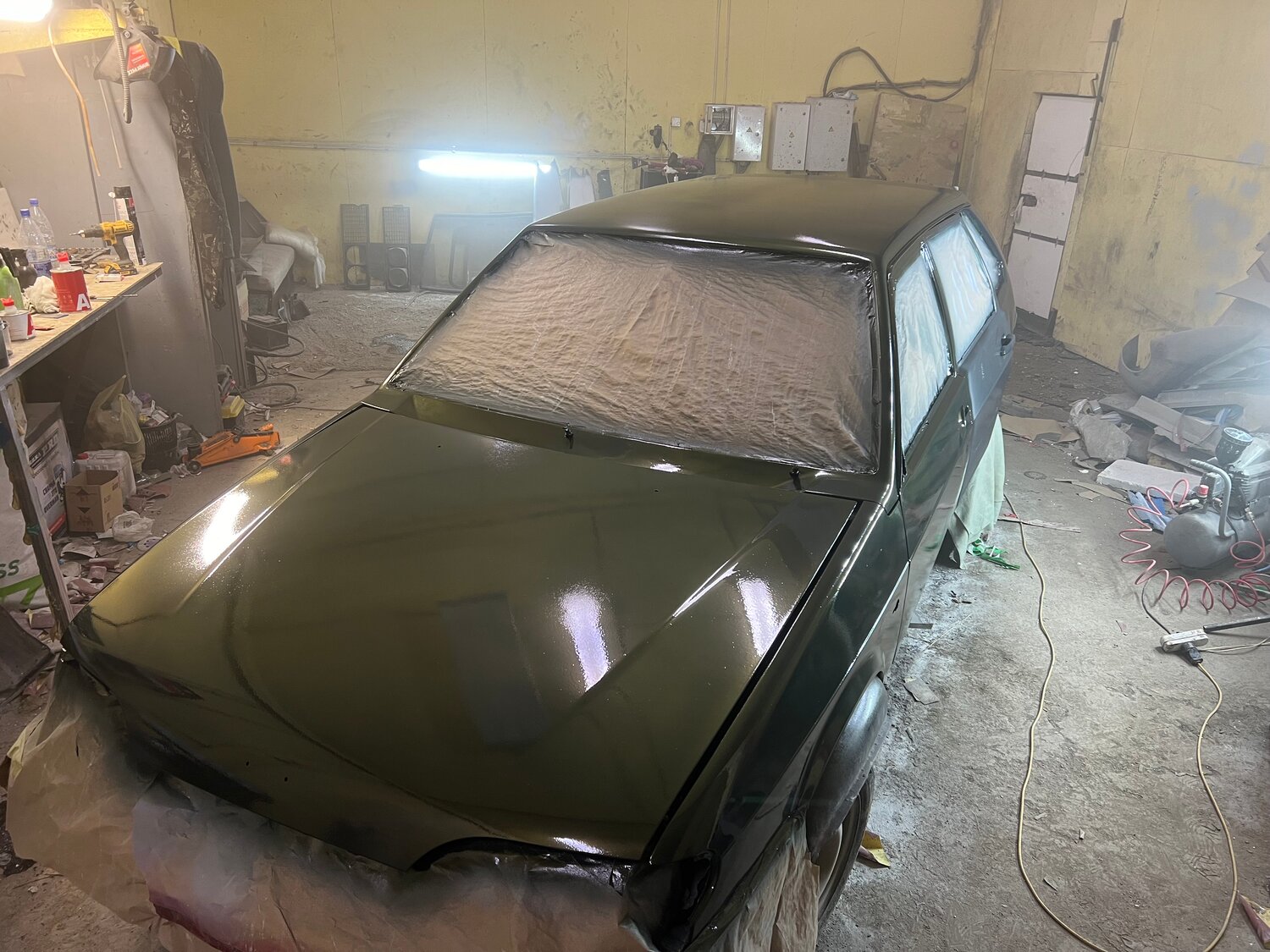 ваз 2108 раптор хаки матовый, покраска авто, покраска ваз 2114, покраска автомобилей, покраска кузова