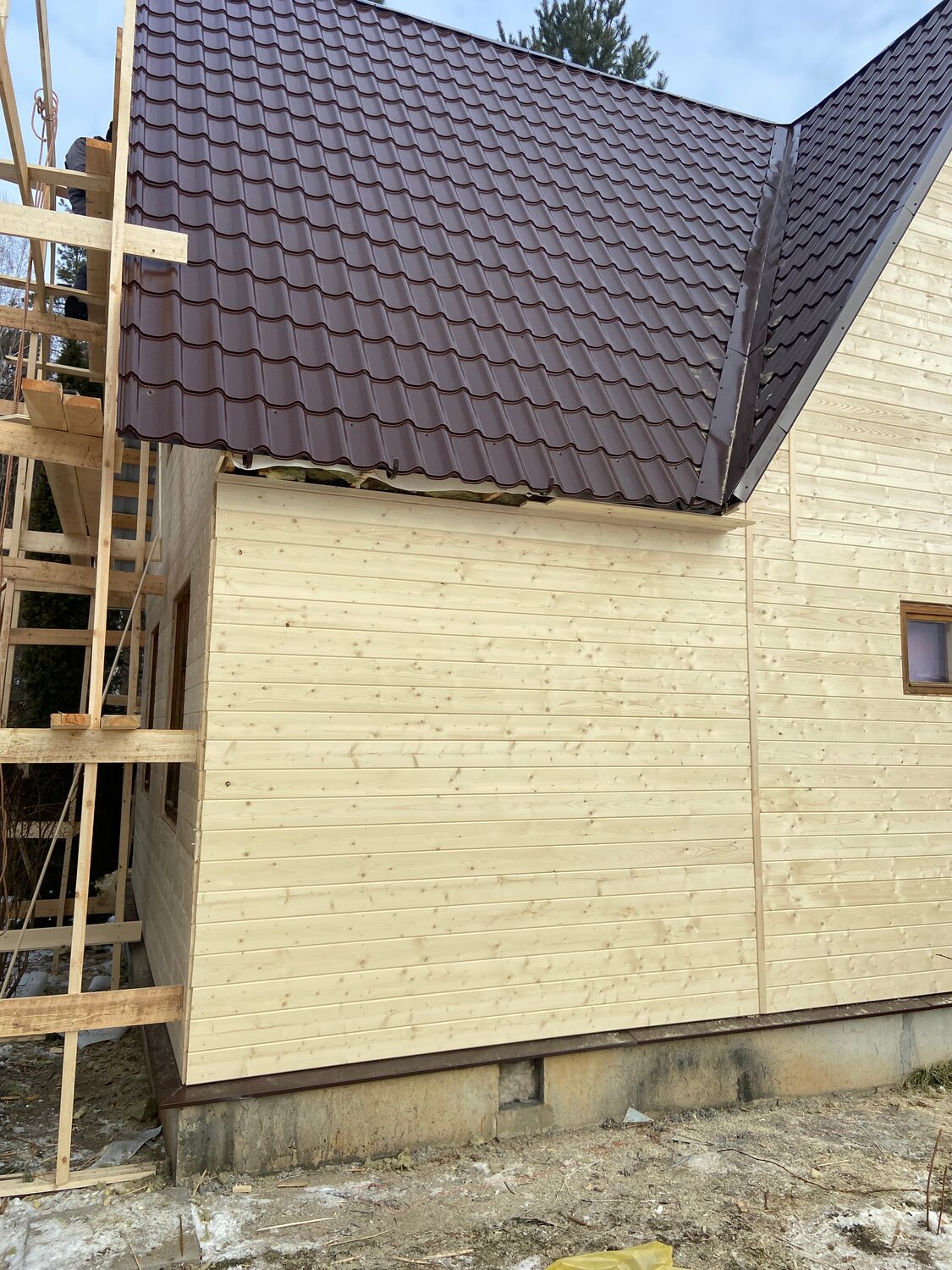 Монтаж фасада имитация бруса