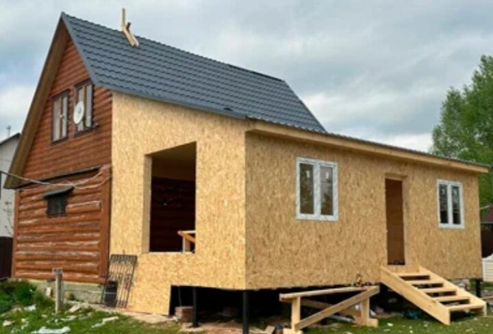 пристройка к дому, жилая пристройка к дому, пристройка из сип панелей, пристройка к дому из сип панелей, дом строительство
