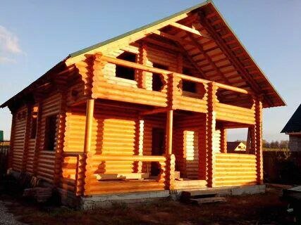 дома из оцилиндрованного бревна, дом из бревна, дом из оцилиндрованного бревна 8х9, дом из оцилиндрованного бревна 240 мм, сруб из оцилиндрованного бревна