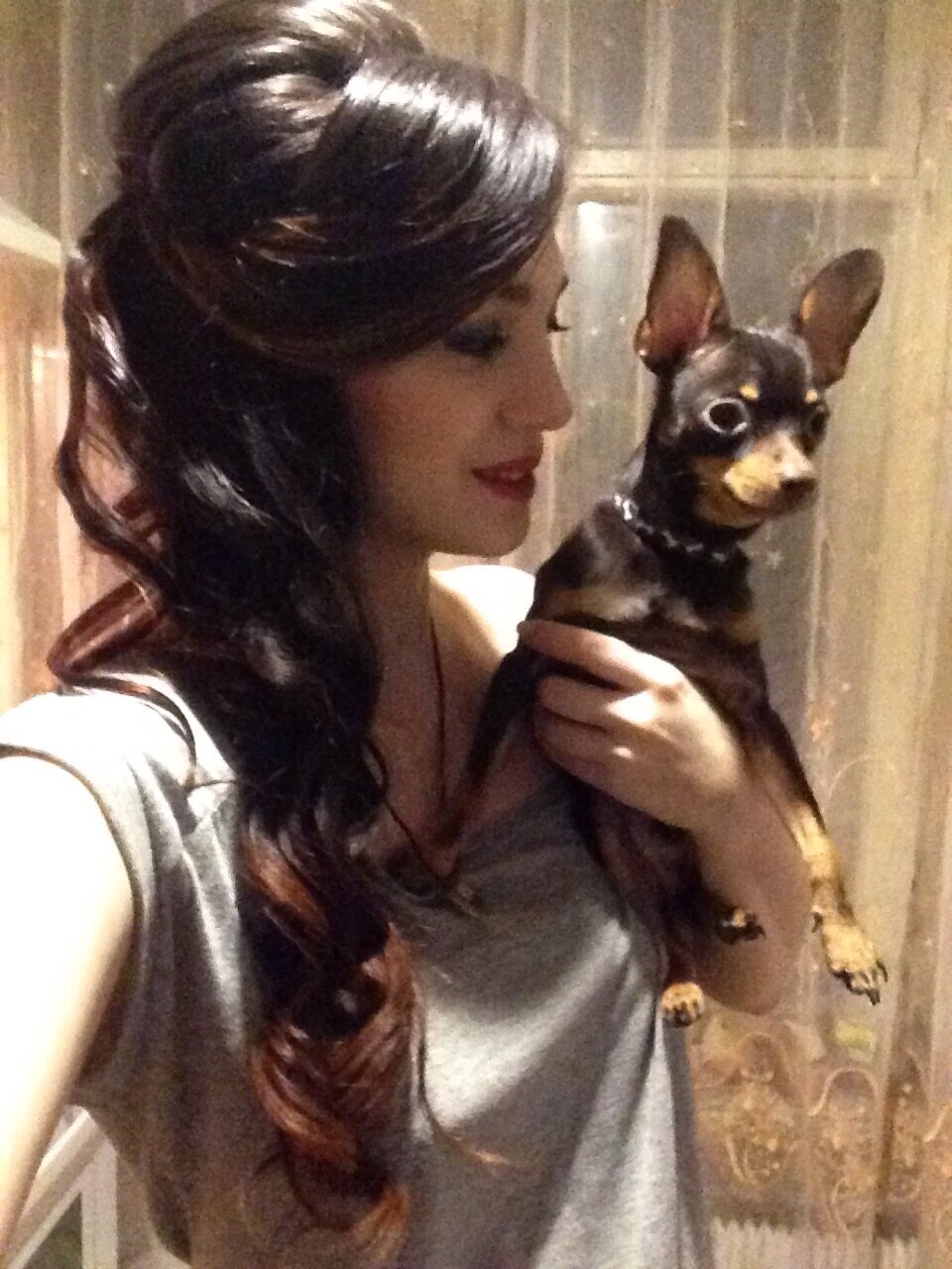 девушка, красивые девушки, женщина, собака, человек