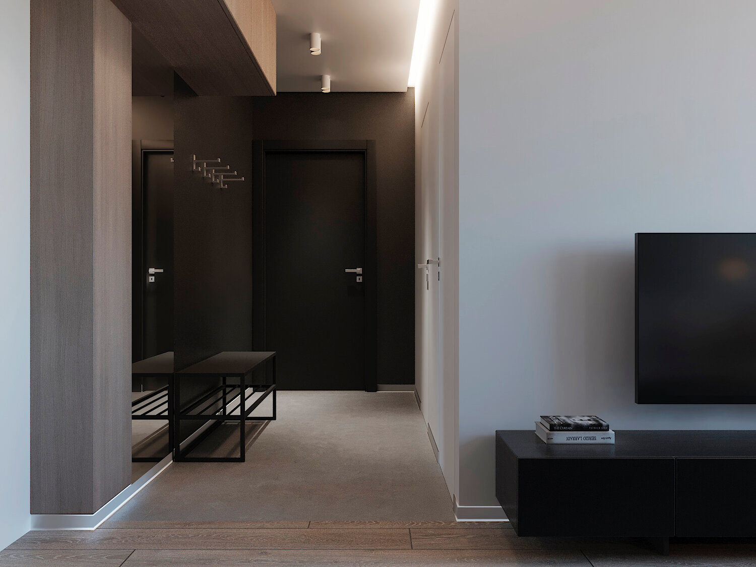 квартира, коридор в стиле хай тек, дизайн квартир, коридор, дизайн интерьера