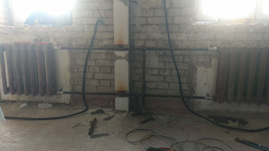 Монтаж батарей отопления