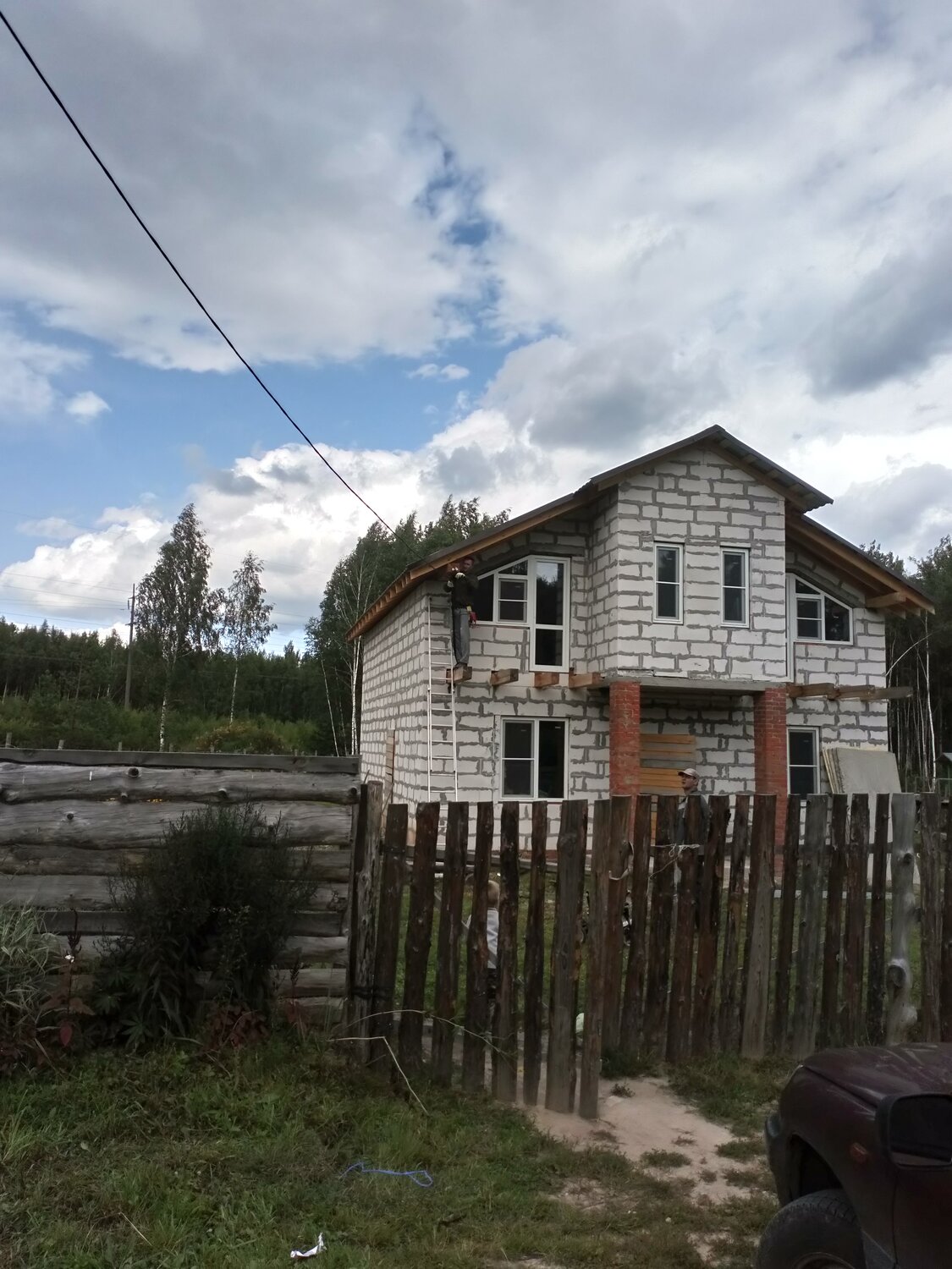 коттедж, загородный дом, дом, в деревне, деревянный дом
