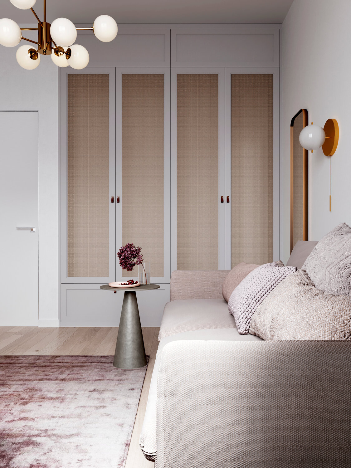 невысокие шкафы в интерьере спальни, дизайн интерьера, интерьер, спальня неоклассика икеа, дизайн спальни