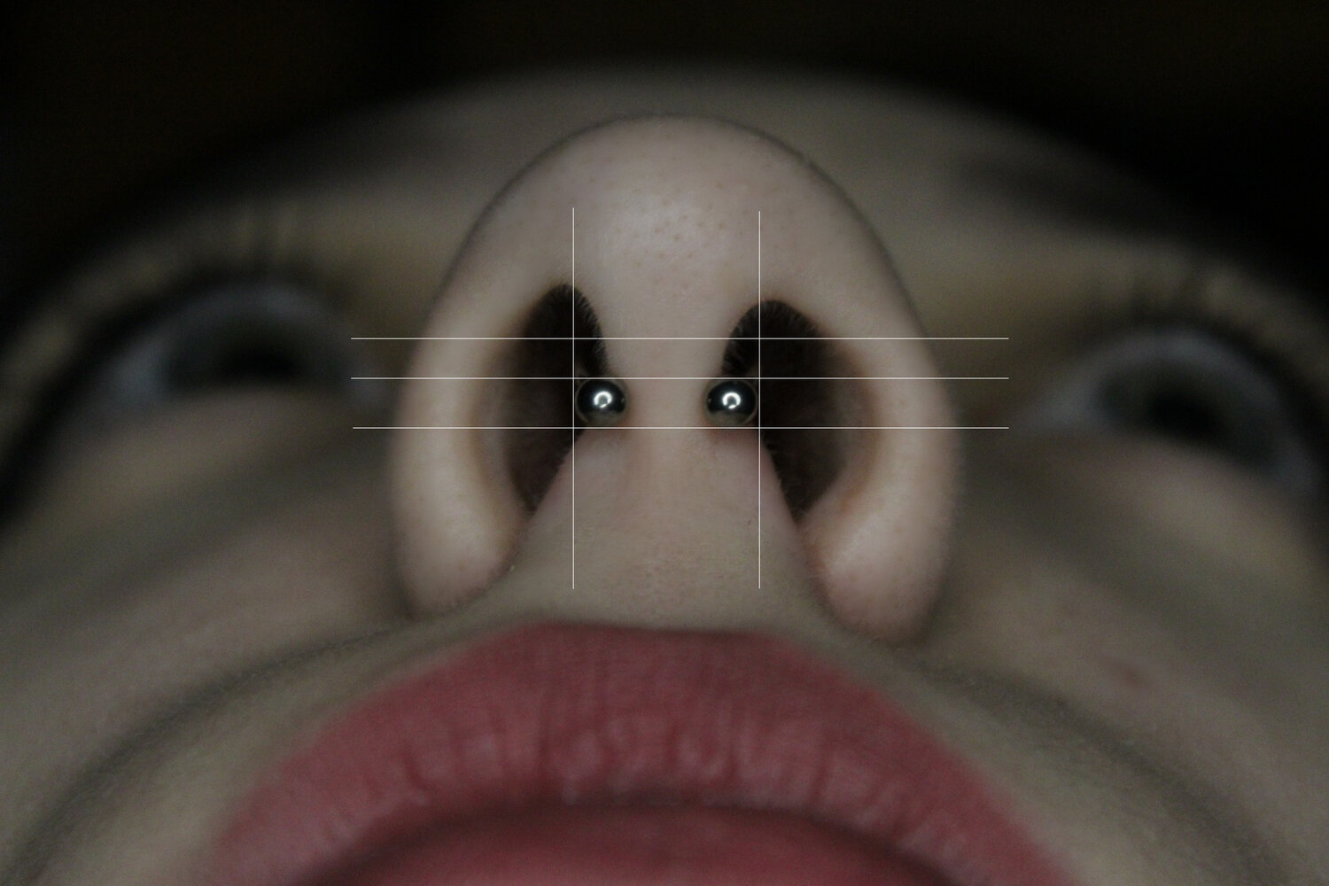 часть лица, область носа, опухоль в носу, септум, пирсинг перегородки носа между глаз