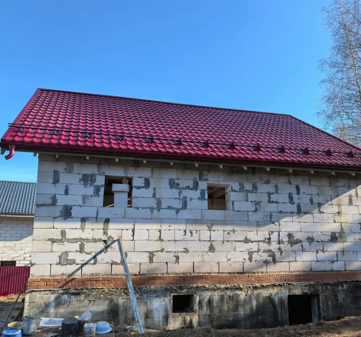 строительство дома из газобетона, дома из газобетона, дом из газосиликата 80 кв, дома из газобетона под ключ, дом 7 на 9 из газобетона
