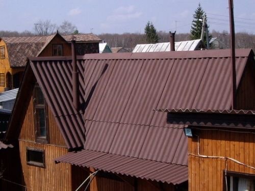 шиферная крыша, крыша из профнастила, кровля профнастил, крыша профлист, кровля из шифера