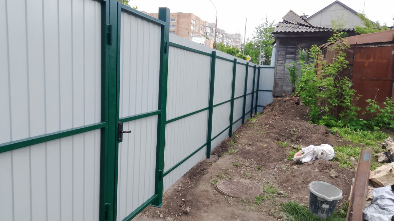 забор из профнастил, забор из профлиста, профлист на забор, ворота и калитка из профнастила, забор для дачи