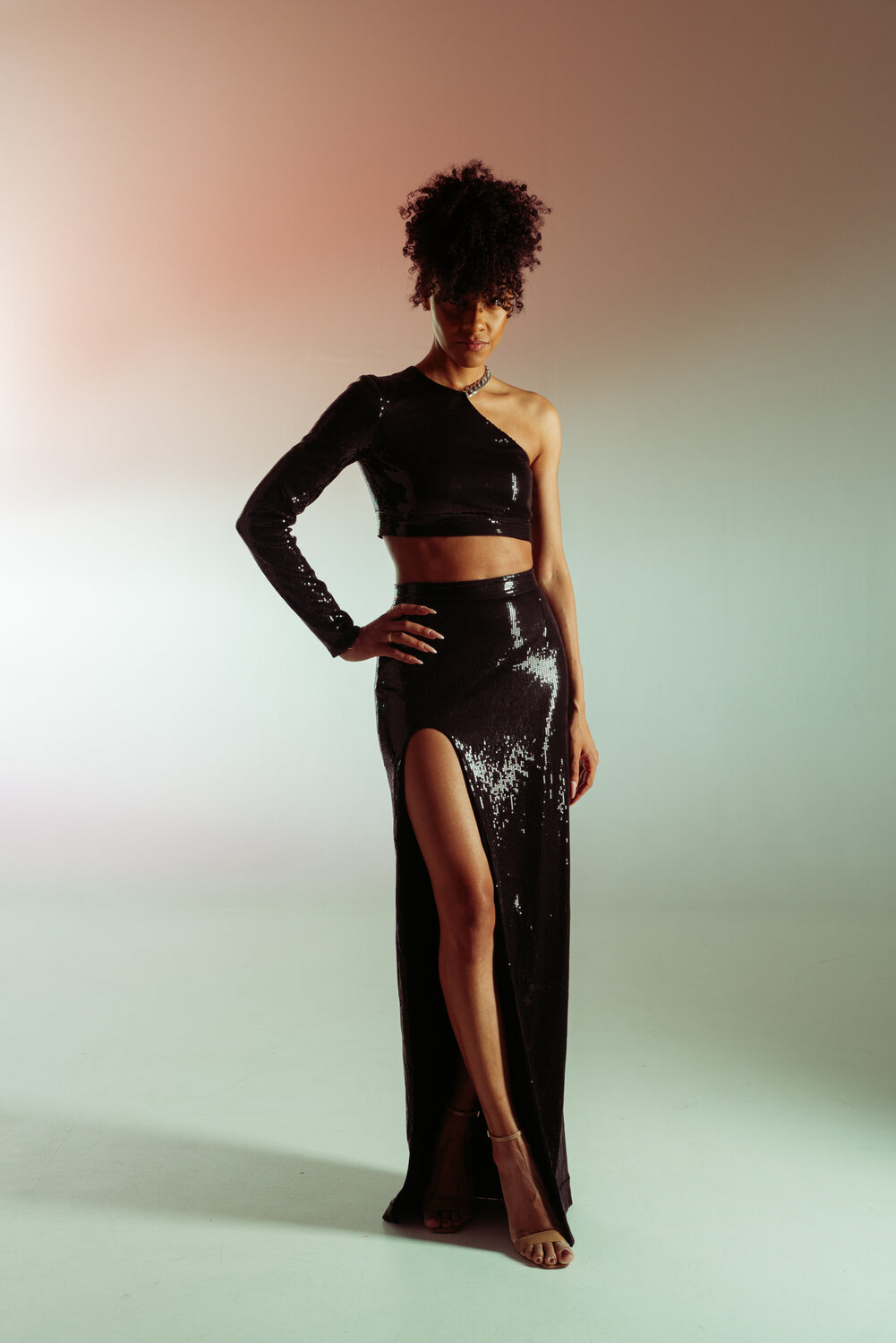 юбка с пайетками, юбка с пайетками черный, макси юбка с пайетками, юбки макси, черное вечернее платье