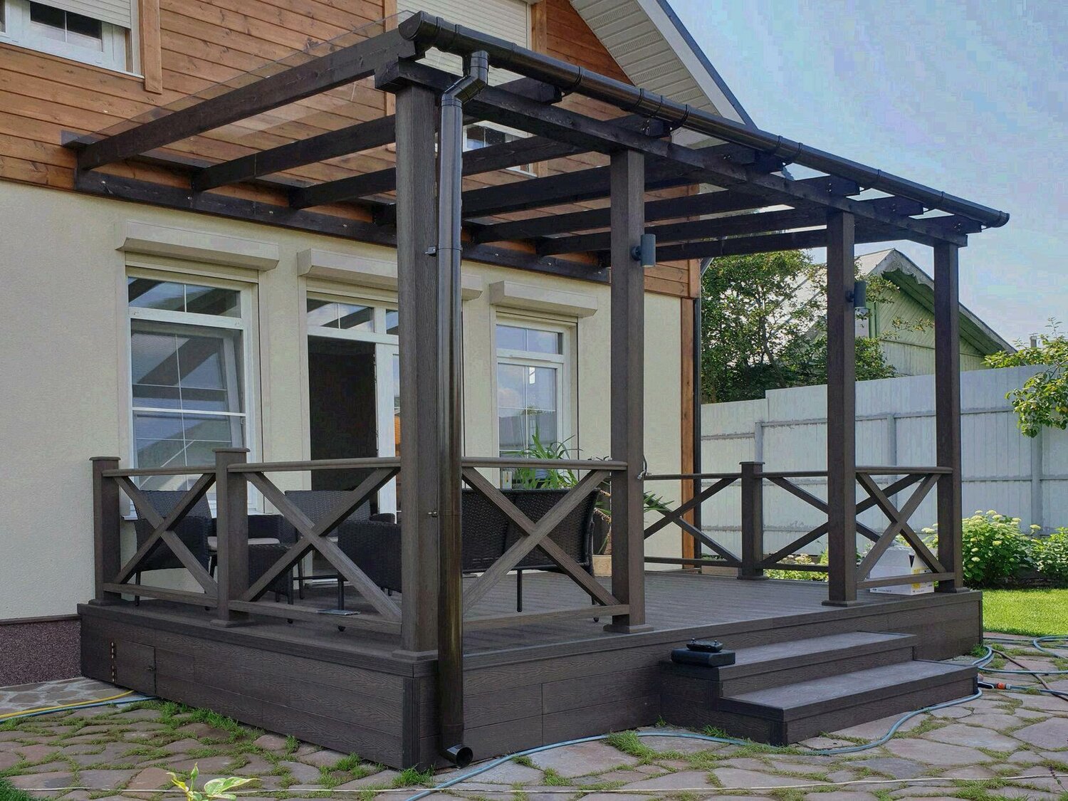 терраса к дому, терраса из дпк под ключ, терраса веранда, веранда из дпк, терраса к дому под ключ