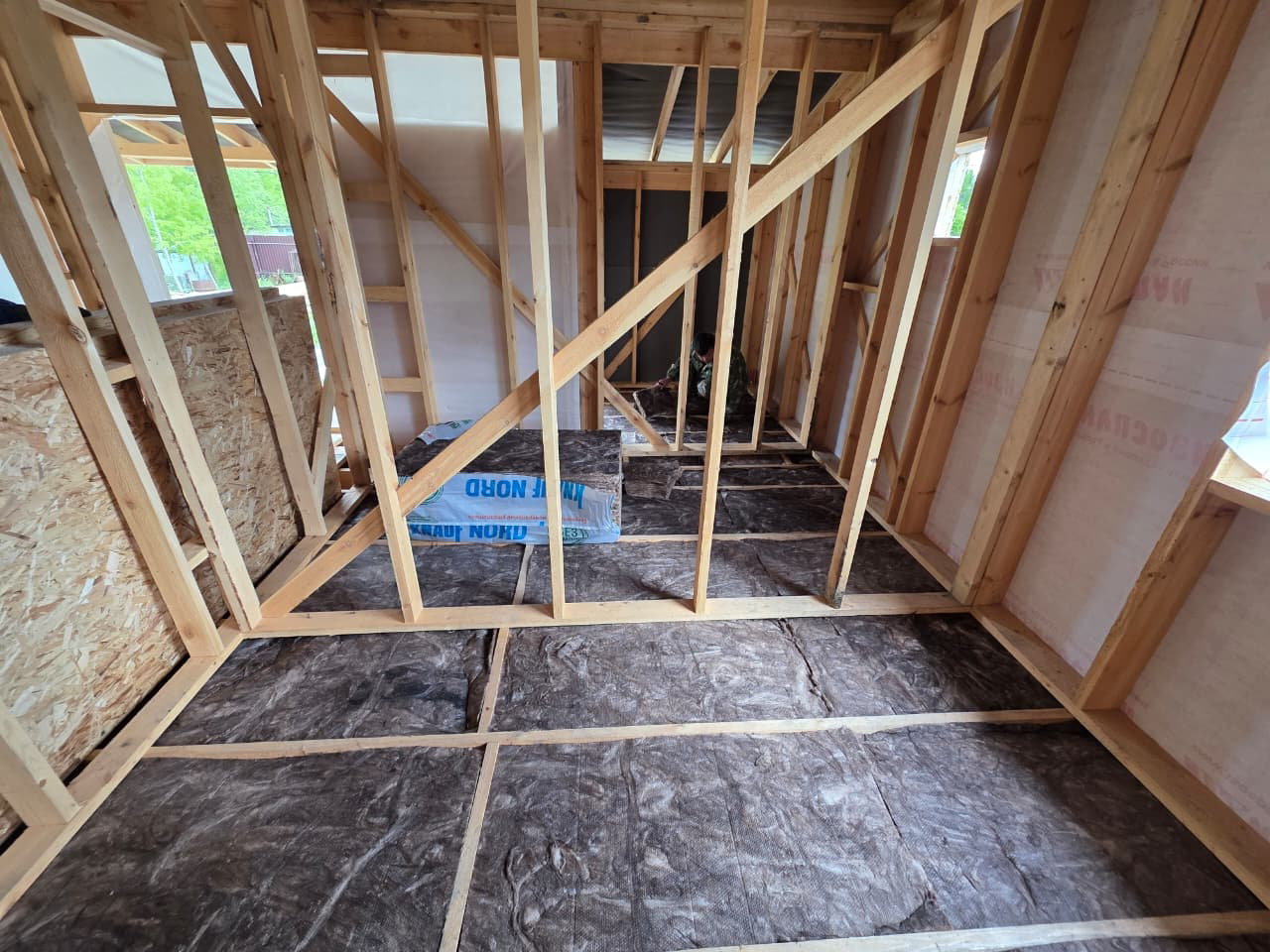 пол в каркасном доме, каркасного дома, перегородка в каркасном доме, строительство каркасного дома, дом каркасный