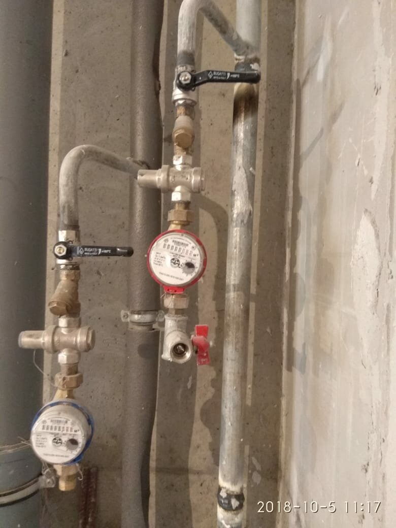 Установка водосчетчика