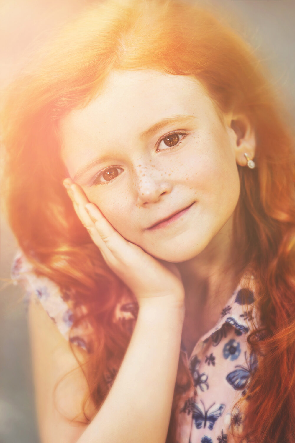 девочка портрет солнце, девушка, девочка, веснушки, портрет