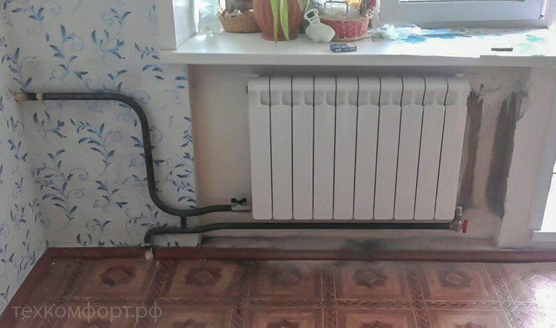 Установка радиатора отопления