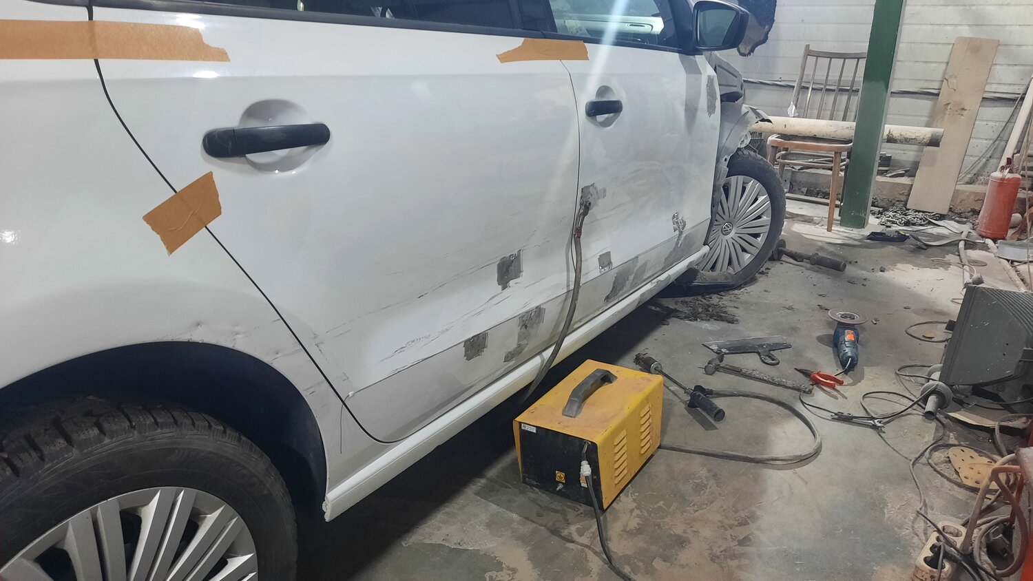 автомобиль, авто, кузовной ремонт, сварка кузова автомобиля, вытяжка вмятин споттером