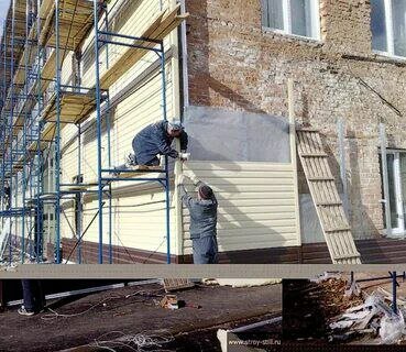 монтаж сайдинга, монтаж металлического сайдинга, фасадные работы, отделка фасада металлопрофилем, утепление фасада