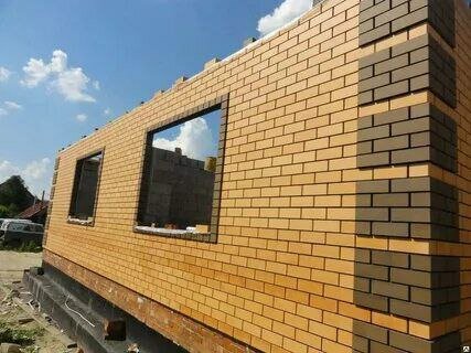 фасадная кладка кирпича, кладка облицовочного кирпича, дома из облицовочного кирпича, фасад из облицовочного кирпича, дом из облицовочного кирпича