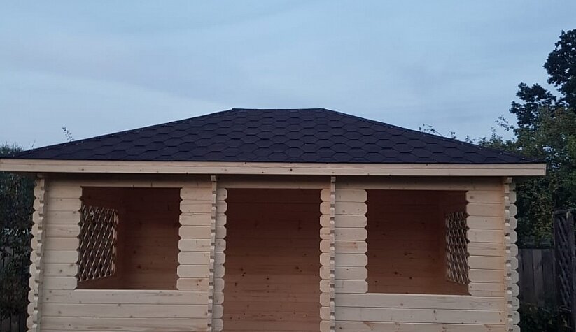 беседка 5 х 3, беседка, беседка из минибруса, беседка из бруса, беседка из профилированного бруса