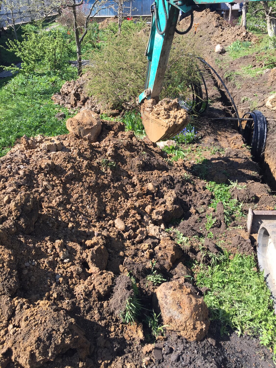 копка траншеи под водопровод, копка траншей под кабель, копка траншеи 1м3, копать траншею мотоблоком, мини экскаватором копка канализации