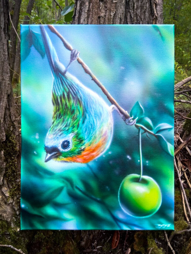 птица, птицы пастелью, птички пастелью, птичка, колибри пастелью