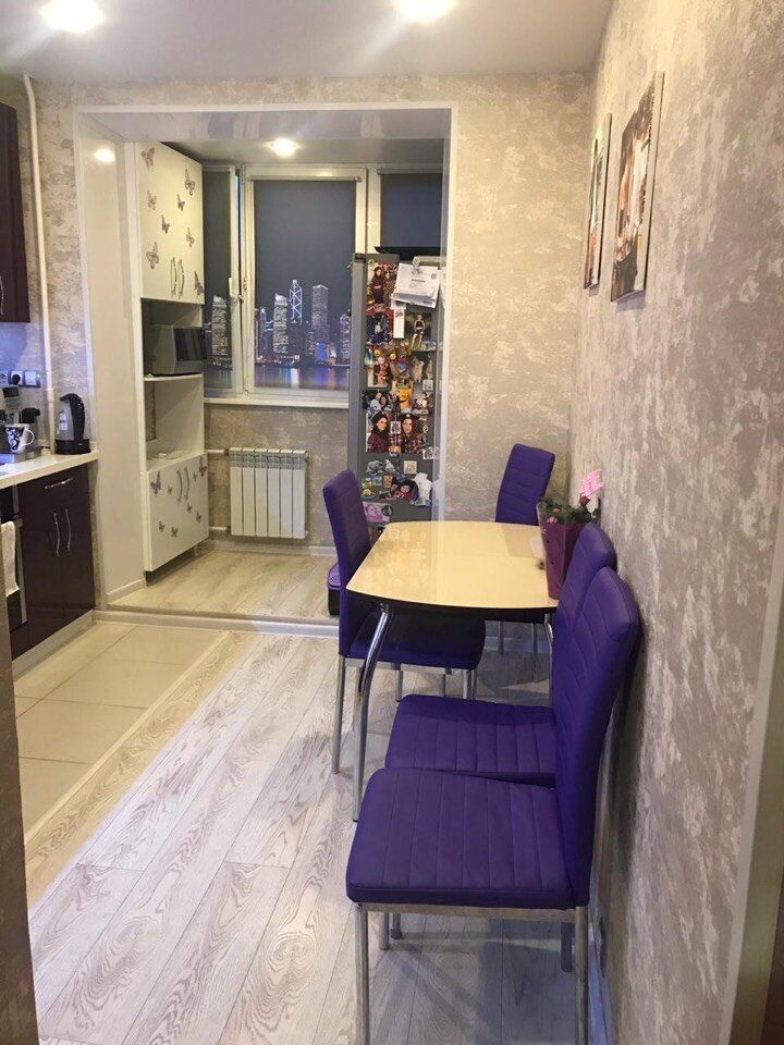 квартира, квартира-студия, комната, интерьер, дизайн кухни