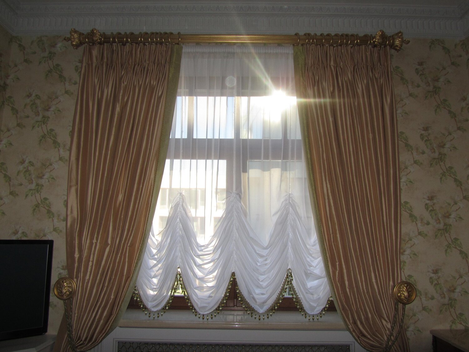 ламбрекен, шторы с ламбрекеном и тюлью на высокое окно, шторе, шторы и гардины, тюли