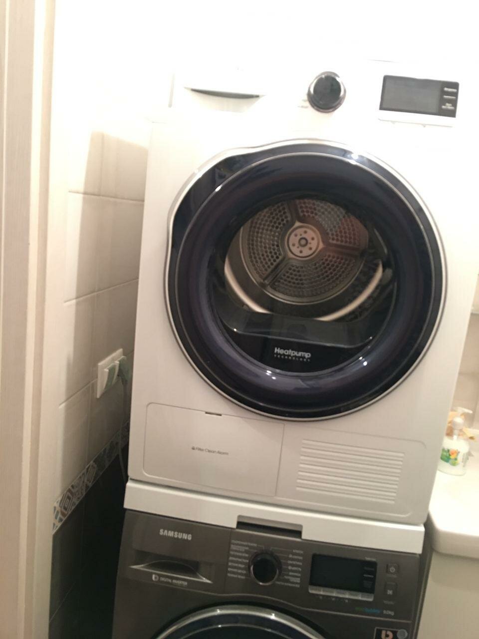 бытовая техника, сушильная машина самсунг dv90k6000cw, сушильная машина, техника, стиральная машина