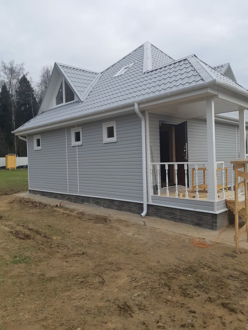 загородный дом, каркасный дом, серый каркасный дом, дом, коттедж