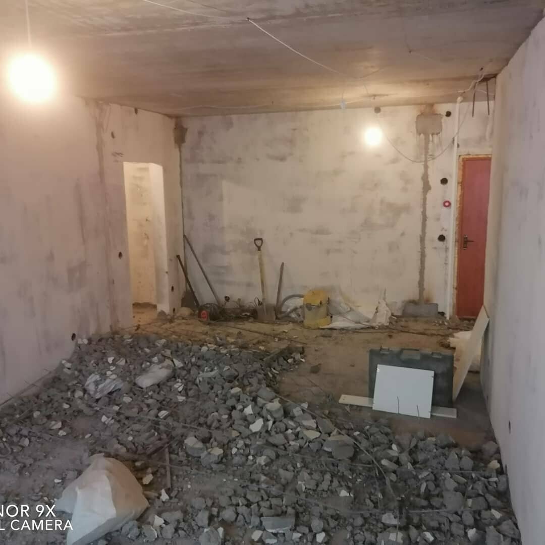 перепланировка в хрущевке, демонтаж стен, комната, квартира, квартира без ремонта