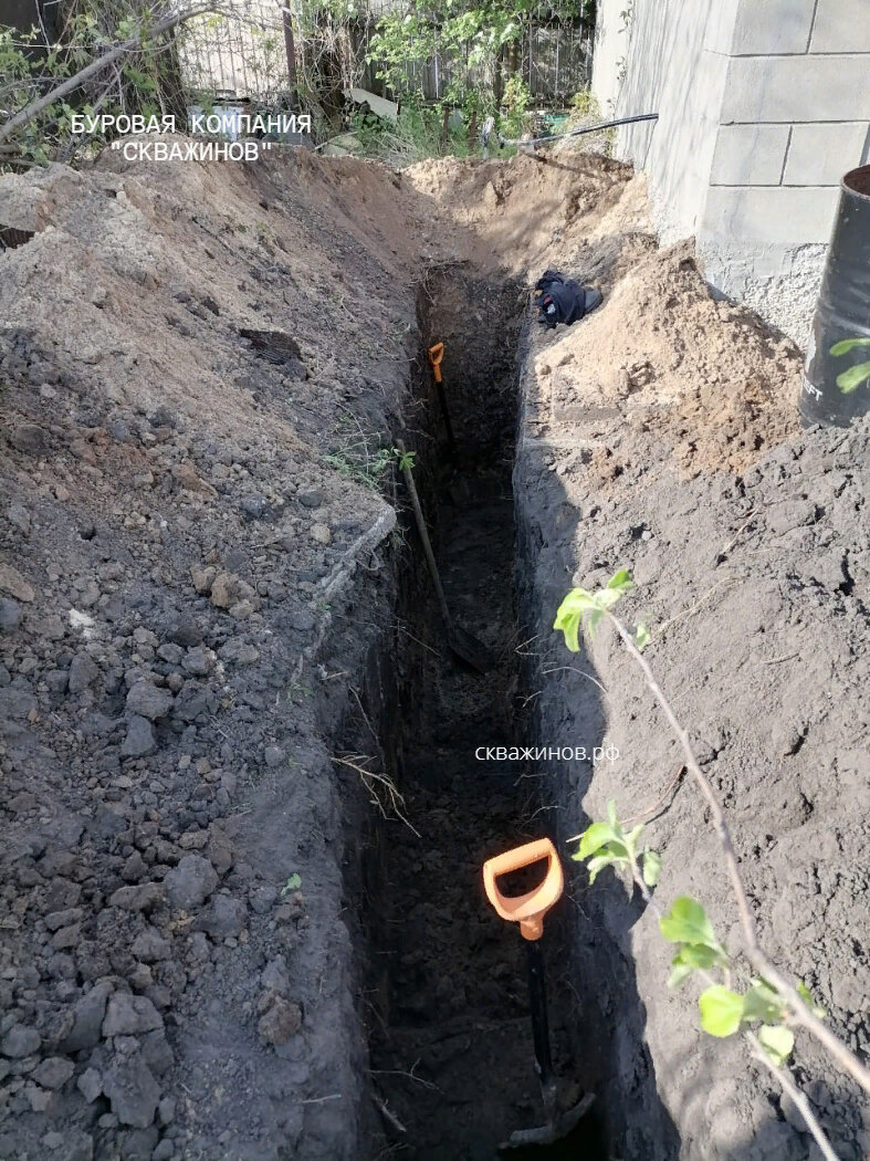 копка траншеи под дренаж, копать траншею, прокопка траншеи под водопровод, копка ям траншей, копка траншей