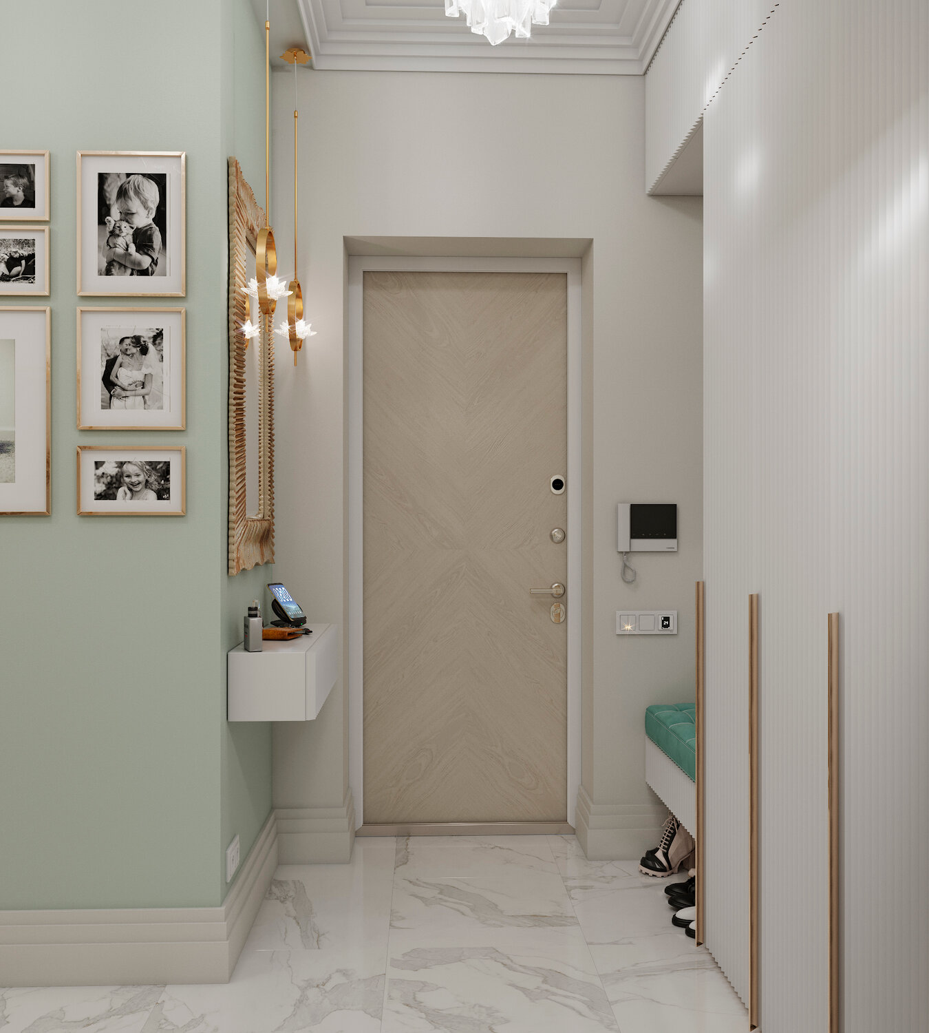 светлая прихожая в современном, прихожая интерьер, прихожая дизайн интерьера, дизайн прихожих, прихожая в стиле