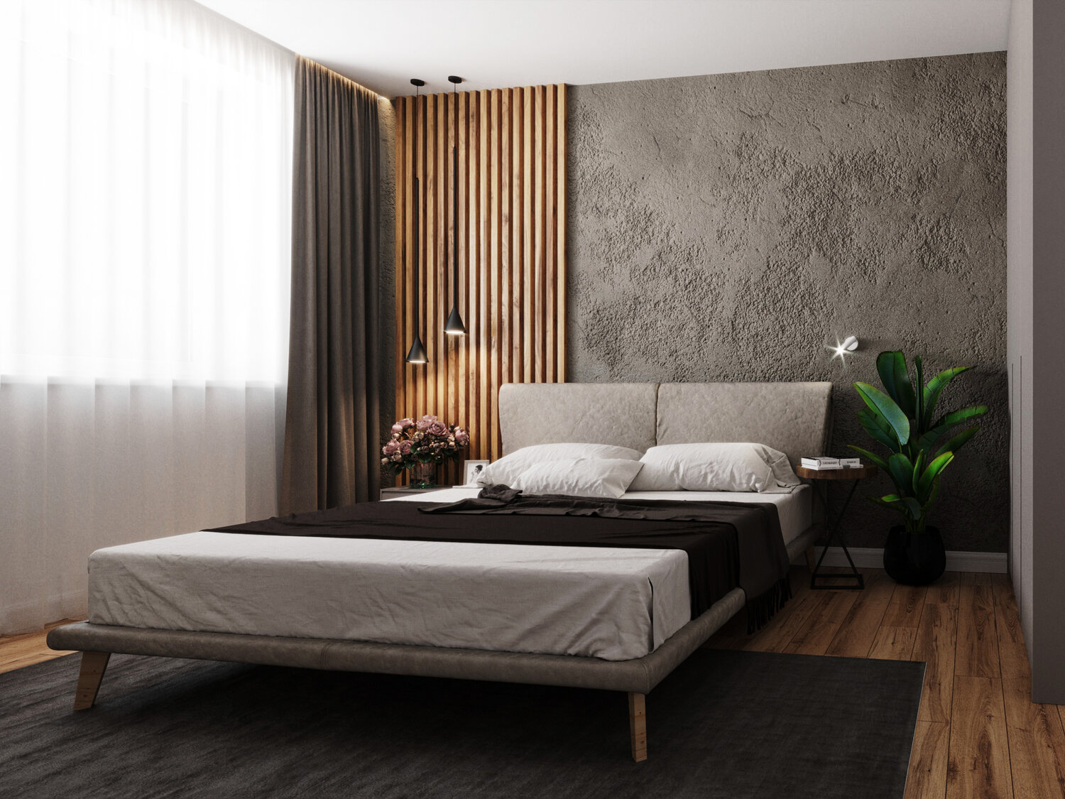 дизайн спальни, спальня, интерьер спальни темный длинное, jeevaa_design спальня, спальня минимализм