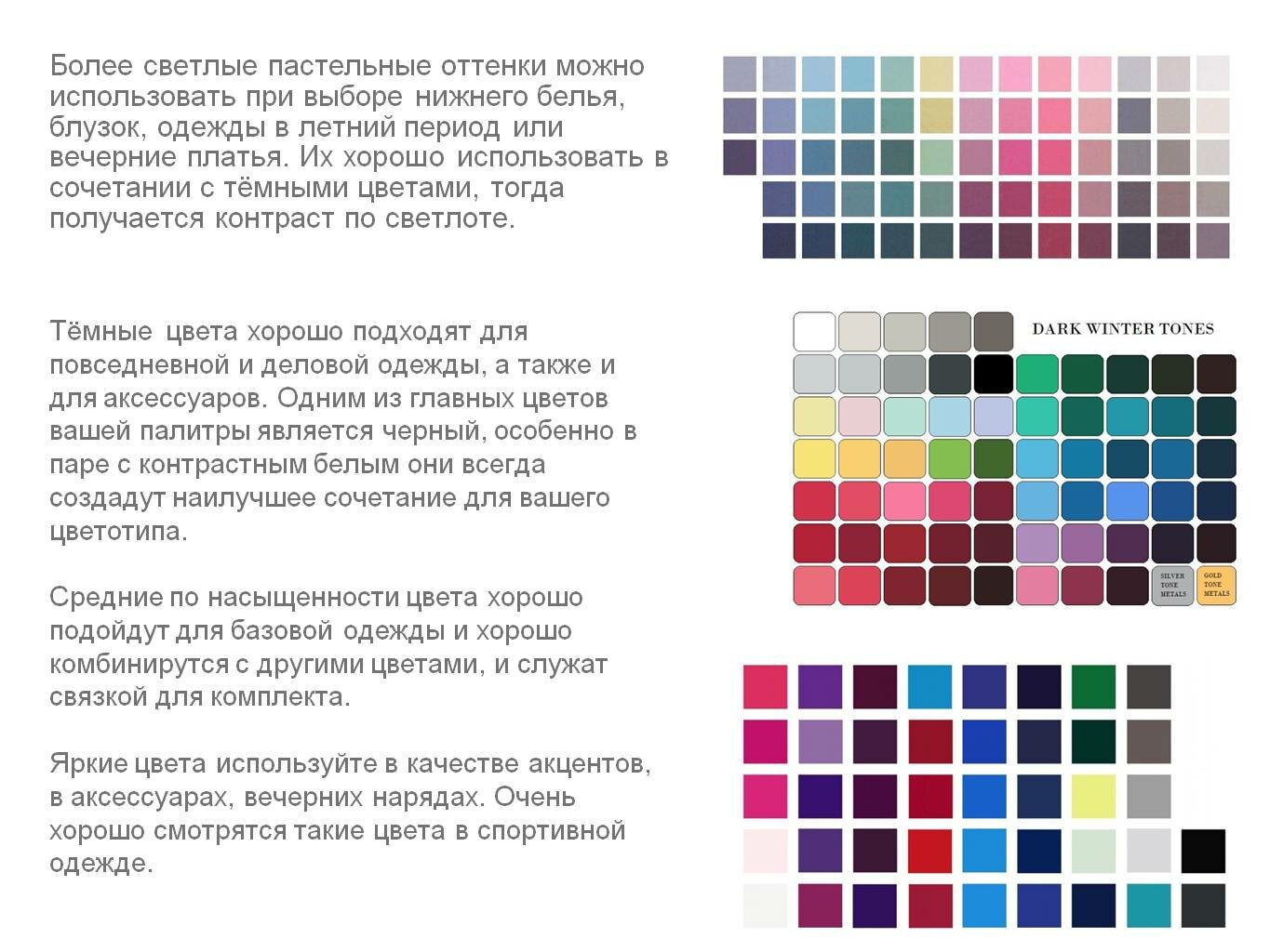 цветовая палитра для цветотипа глубокая зима, цветовая палитра для цветотипа лето, цветотип темная зима палитра цветов в одежде, цветотип весна палитра для определения, светлая весна цветотип палитра