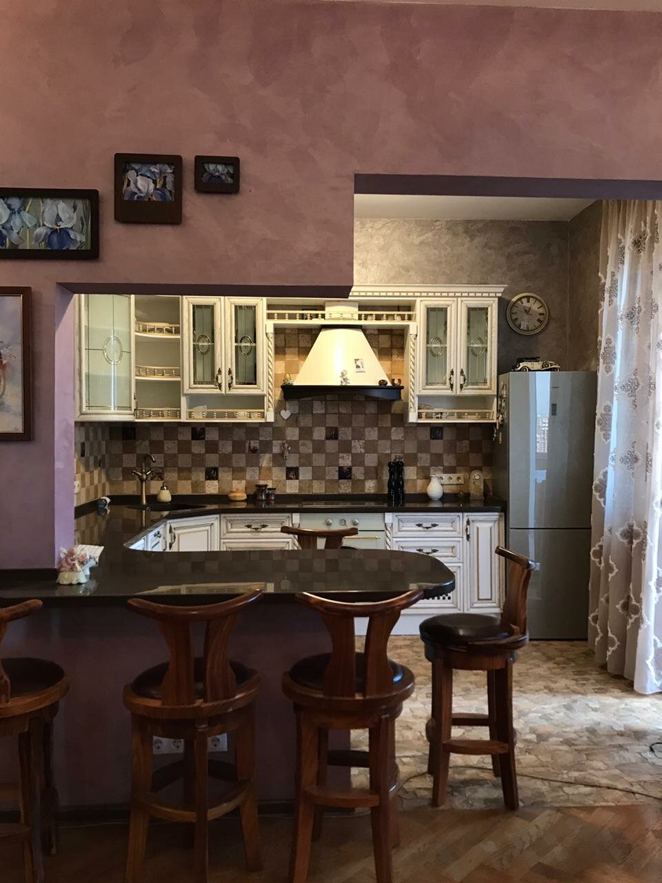 комната, кухня в стиле сталинский ампир, кухня, деревянная кухня, интерьер