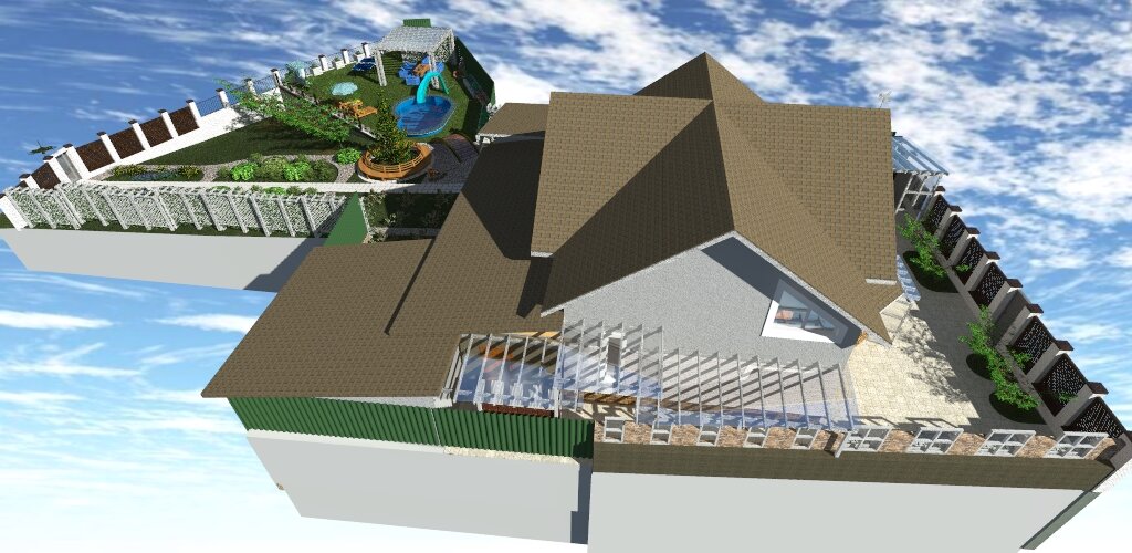 здание, загородный дом, проект, отель. club resort hotel oasis, архитектура