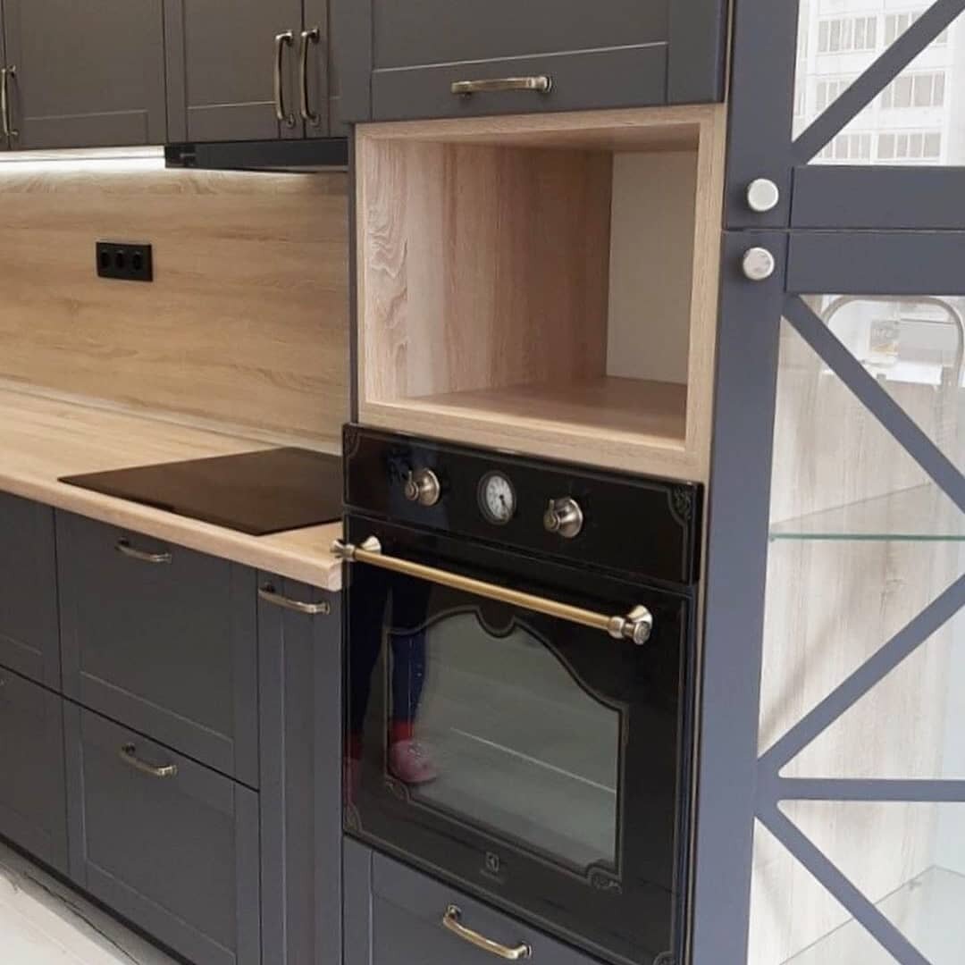 духовой шкаф, электрический духовой шкаф, electrolux opeb2500r, кухня лофт, интерьер кухни