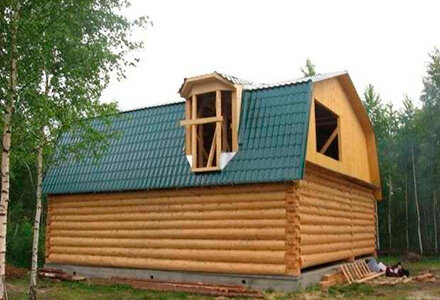 дом-баня сруб 6х6 с мансардой, cтроительства деревянного дома, сруб дом, сруб бани, сруб дома из бревна