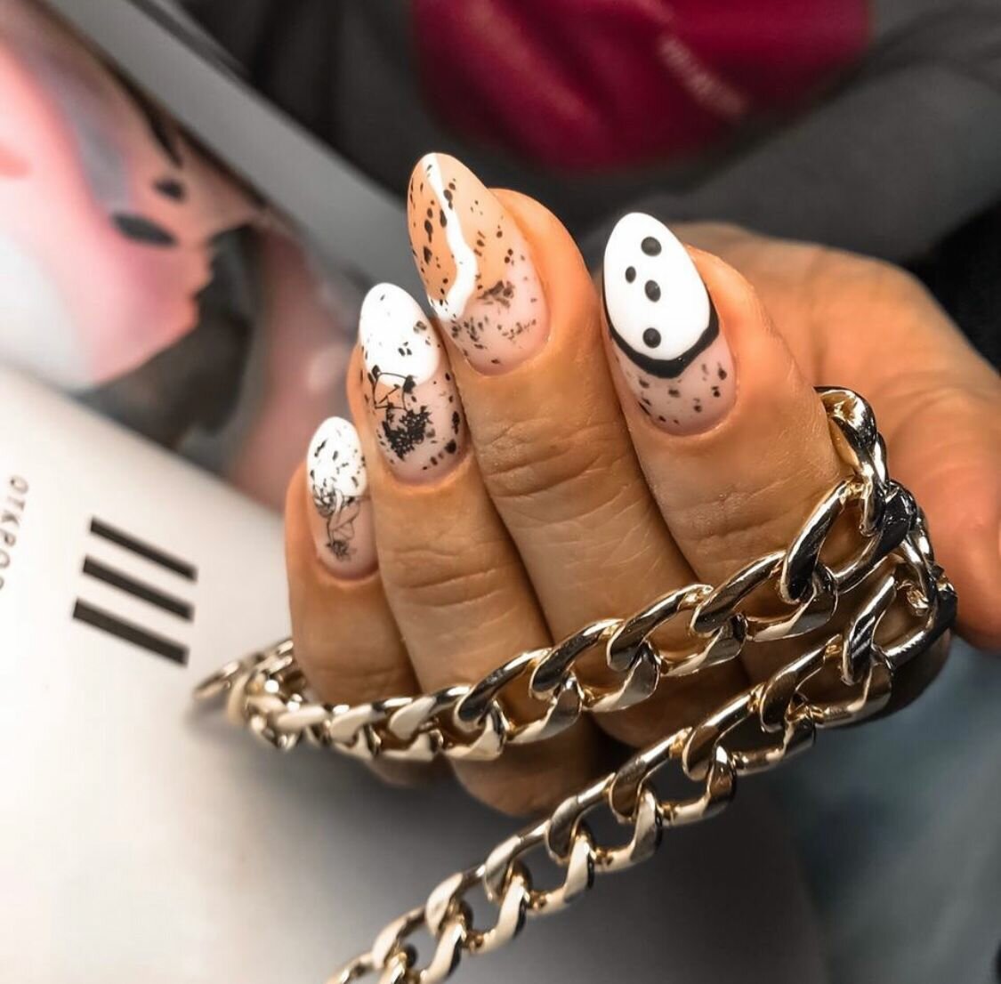 маникюры, креативный маникюр на длинные ногти, дизайн ногтей, ногти, ногти в стиле рок