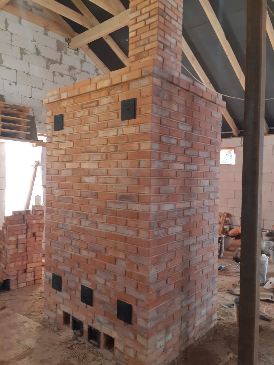 печь отопительно-варочная кирпичная 3.5х3., печь кирпичная 3х3 кирпича, кирпичная печь, кирпичная печь стена, банная печь шалагина