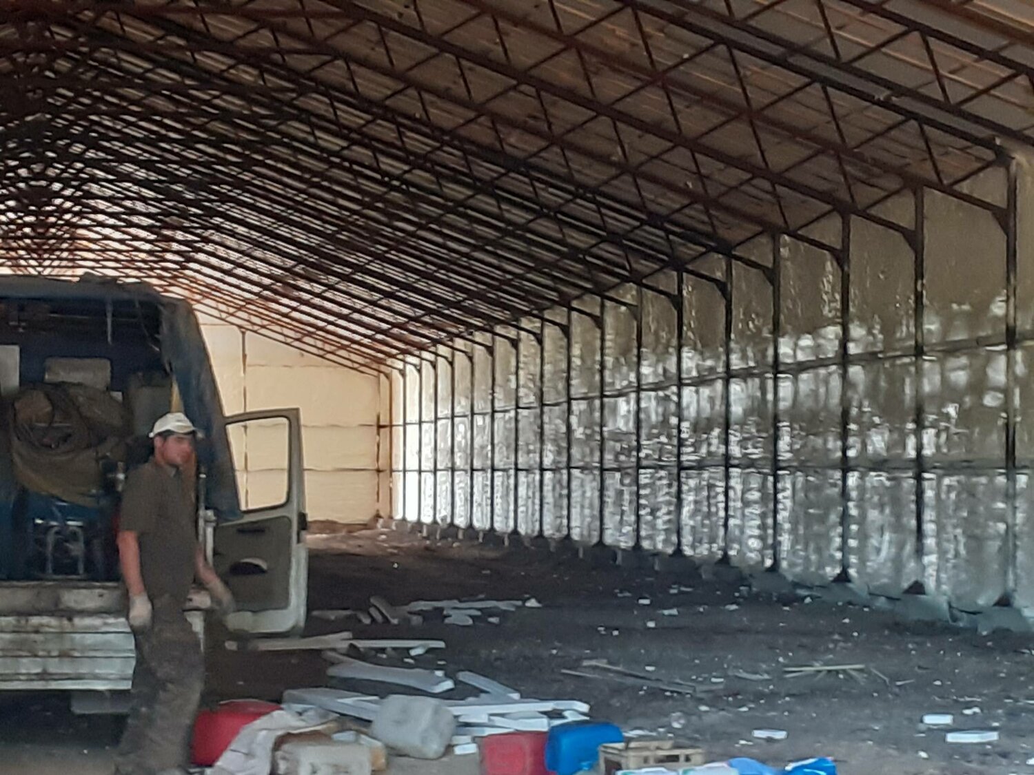 ангар склад, ангар 18х42, ангар завод пыль, ангар, металлический ангар