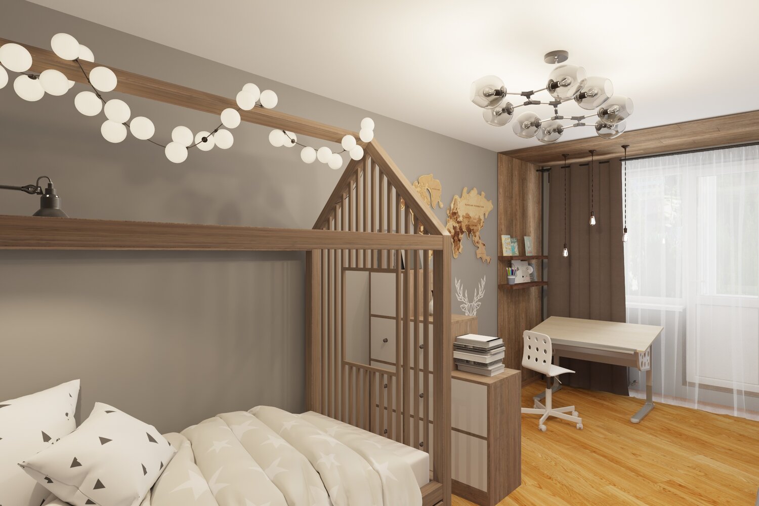 стильная детская комната, интерьер детской, дизайн детской комнаты, дизайн интерьера детской, детская комната дизайн