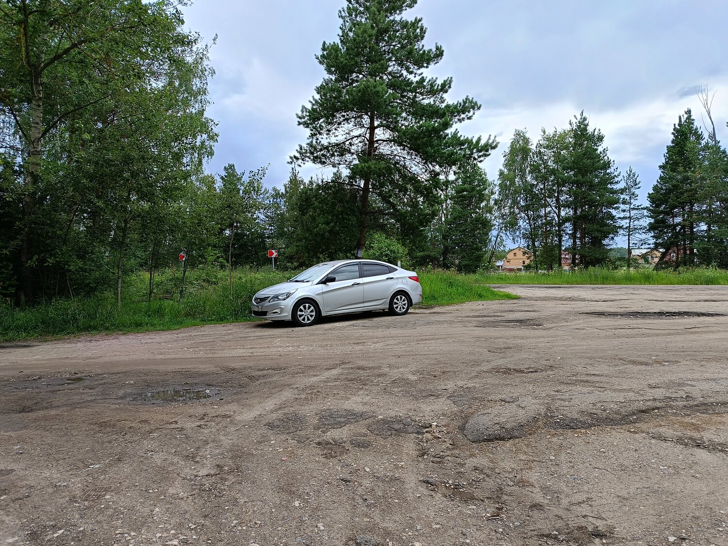 природа, автомобиль, серый хендай солярис, бу авто, lada vesta sw
