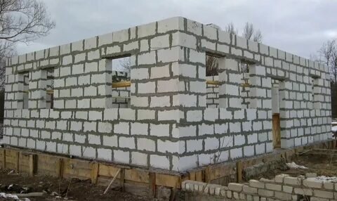 дом из пеноблоков, строительство дома из газобетона, строительство домов из пеноблоков, кладка из пеноблоков, дом из газосиликатных блоков