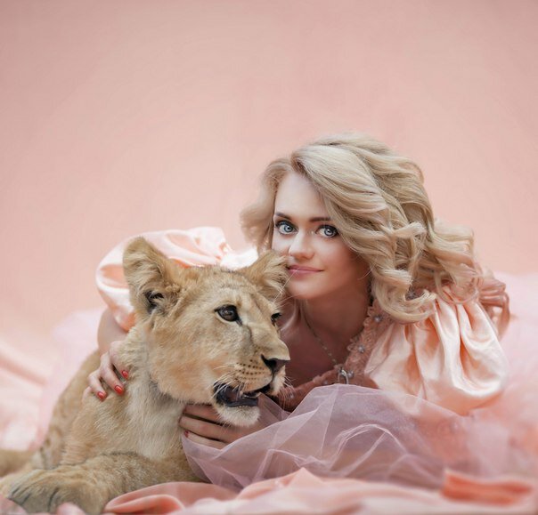 девушка, девушки, женщина, львица, лев
