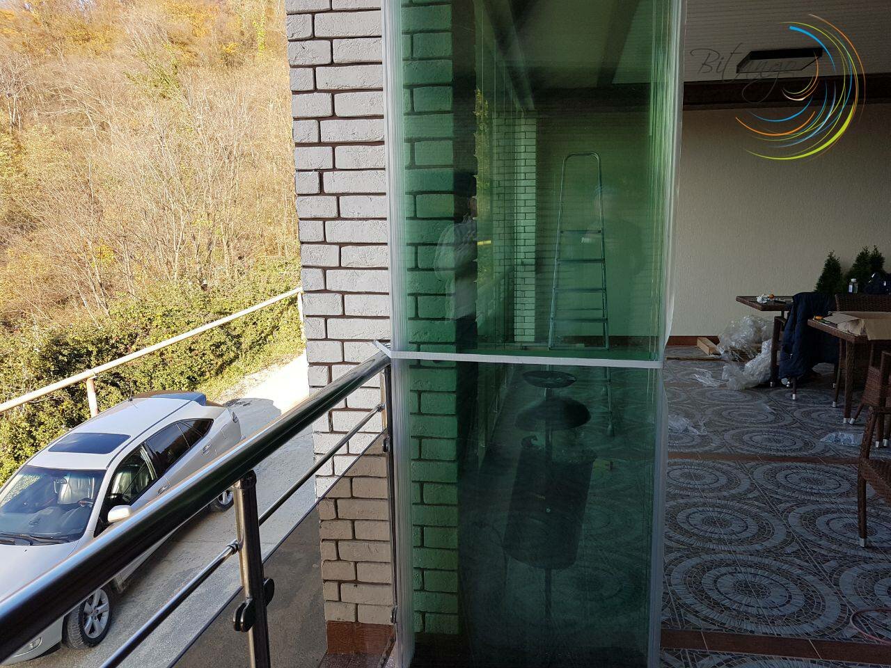 гостевой дом, лоджия остекление кларофлекс, балкон, улица, дом