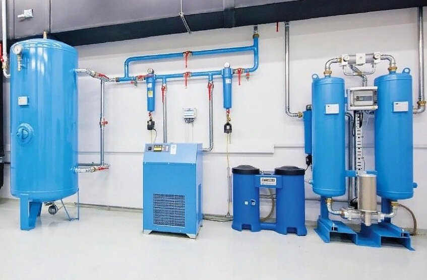 монтаж пневмолинии сжатого воздуха, система воздухоподготовки сжатого воздуха, адсорбционные осушители производители сжатого воздуха, пневмолинии сжатого воздуха, air dryer ( осушителя коалесцентного )
