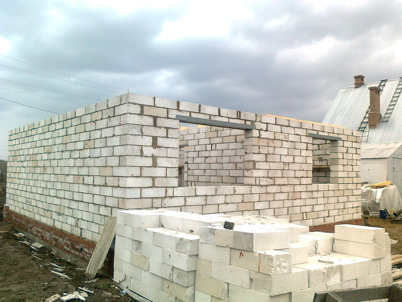 блоки газосиликатные, газобетонные блоки, газобетон, кладка газобетона 500 мм, пеноблок